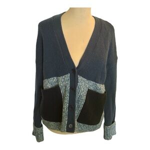 COS blue cardigan sweater